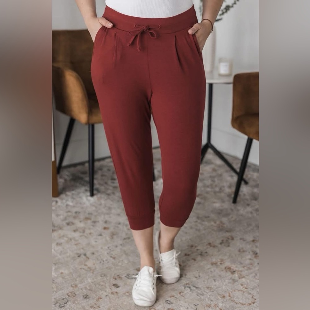 Women's Casual Burnt Russet Cropped Pants